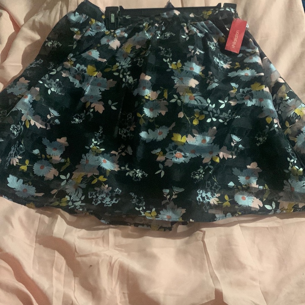 Xhilaration navy floral skirt medium size